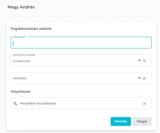 "Foglalkoztatási adatok szerkesztése"